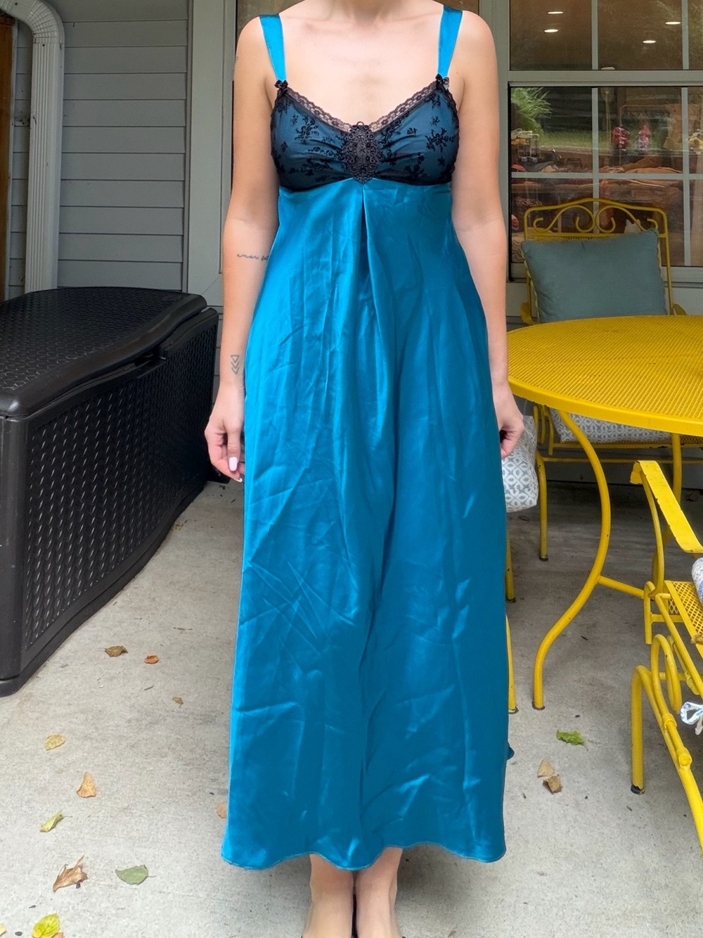 Y2K Teal Lace Chemise Slip Dress Whimsigoth Fairy Grunge Small